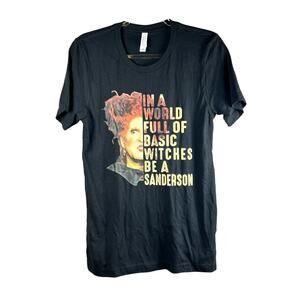 Custom Sanderson Sisters Graphic T-Shirt Black Cotton Tee Size S